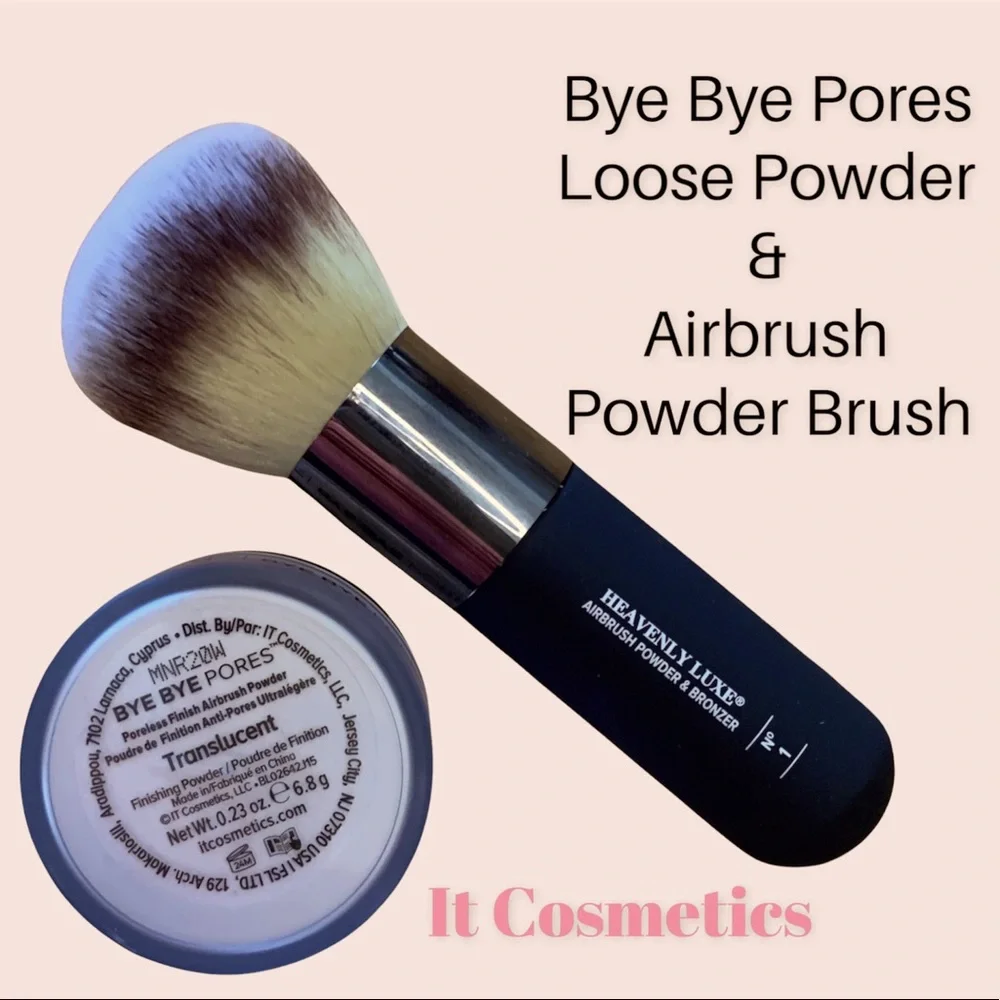 IT Cosmetics Bye Bye Pores Silk Airbrush Powder & Heavenly Luxe Brush N°1 - Picture 1 of 4